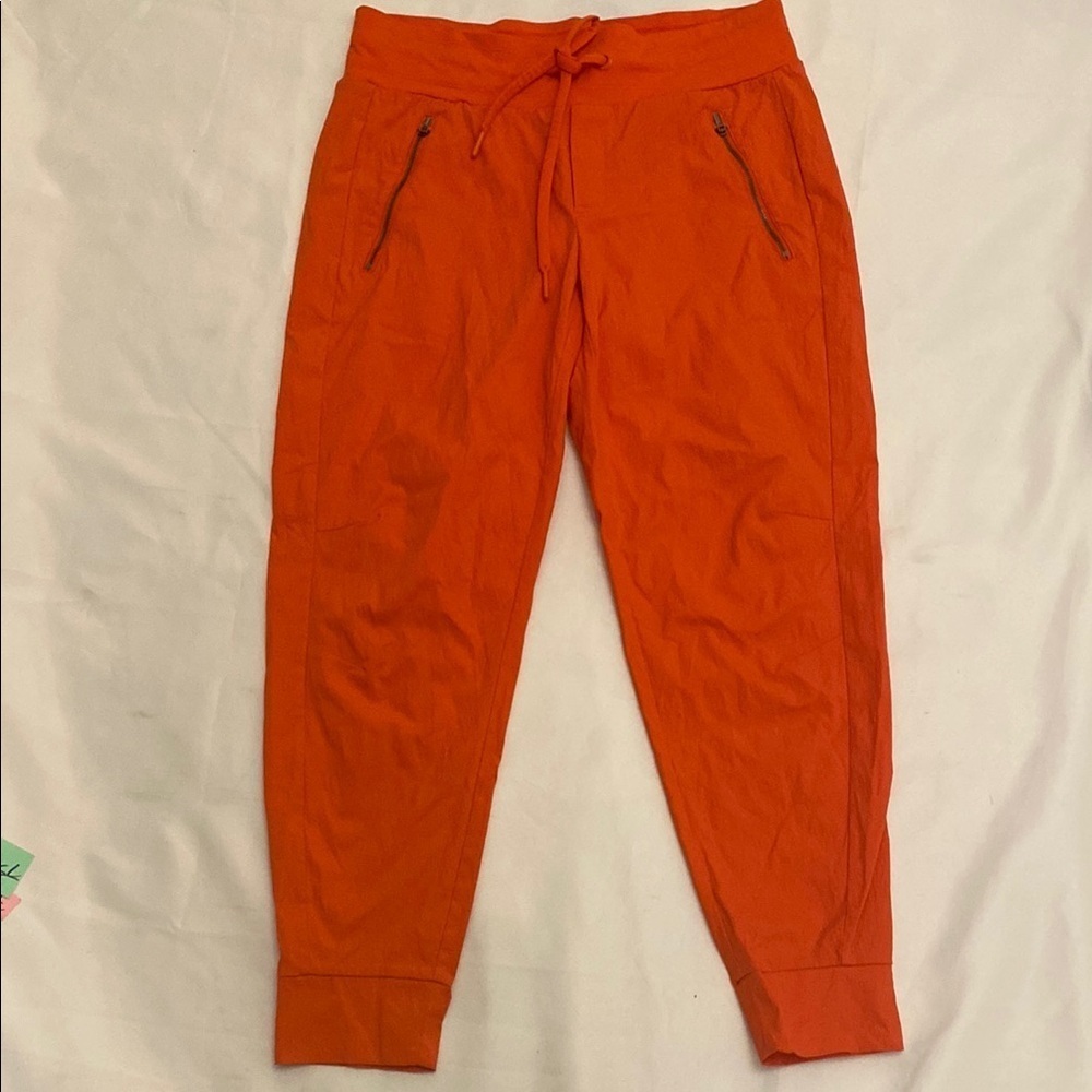 Athleta Trekkie North Jogger Mountain Neon Orange Zip Pocket Size 6 - Picture 6 of 14